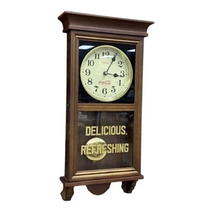VTG Coca Cola 70s DRINK DELICIOUS REFRESHING Battery Operated Clock Pendulum - Picture 1 of 7