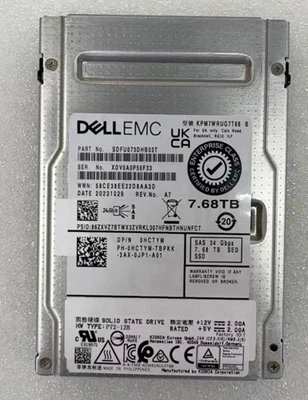 New DELL EMC KIOXIA PM7 7.68TB SAS 24Gb/s SSD KPM7WRUG7T68 HCTYM 0HCTYM - Bild 1 von 2