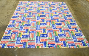 Vintage Official NFL Football 1970s Flat Sheet Full Size 80" x 95" Fabric Craft - Bild 1 von 8
