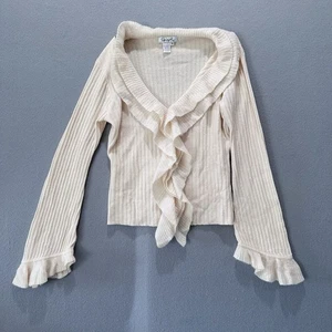 Suéter con Volantes Spiegel para Mujer Talla M Marfil Mangas Campana Lana Cottagecore Angora - Imagen 1 de 5