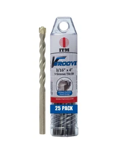 ITM V-GROOVE - VG-4002B - 3/16" X 4" - 25 Pack - Porcelain Tile Drill Bits - ... - Picture 1 of 6