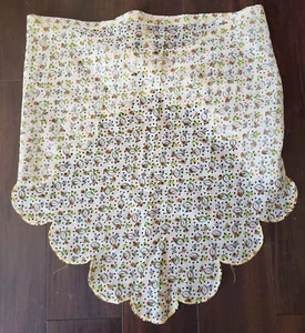 Vintage Half Apron ivory floral, 25" tall - Picture 1 of 6