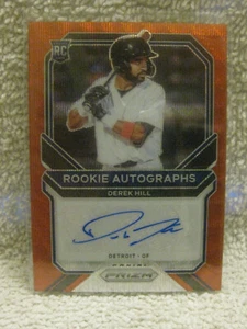 2021 Panini Prizm Rookie Auto Red Prizm 18/75 Derek Hill #RA-DH Auto Tigers - Picture 1 of 4