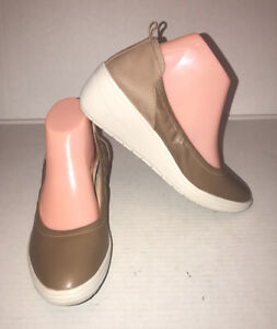 Vionic Womens Jacey Tan Toffee Leather Comfort Slip On Wedges Shoes Sz 8