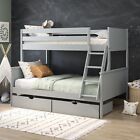 Grey Triple Sleeper Bunk Bed with Storage Drawers - Parker  PAR002