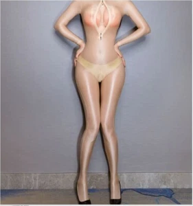 ❤Nylon Overall Beige mit Zipper Oben/Unten Sexy Clubwear Catsuit 38-40❤Zentai - Bild 1 von 4