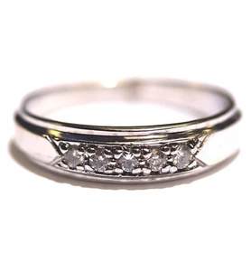 Anillo de boda de oro blanco de 14k de 0,20 quilates con diamantes redondos para hombre 3,8 g para caballeros - Imagen 1 de 8