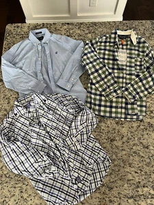 Lot of 3 Mayoral Boys Blue Plaid Long Sleeve Button-Down Shirt Size 9 - Picture 1 of 6