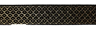 FITA TECIDA TRELIÇA DE DIAMANTE OURO METÁLICO - 1"x 3 jardas, 24" de comprimento - #12.5 - Imagem 1 de 4
