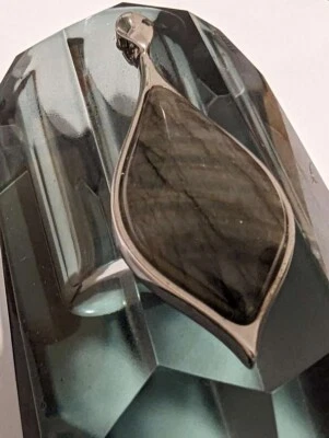 Kettenanhänger Labradorit 925 Sterling Silber poliert Klappöse für Frauen - Bild 1 von 4