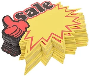 50pcs Blank Sales Promotion Retail Sale Signs with Bright Display Tags for Store - Picture 1 of 6