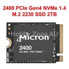 Micron/Crucial 2400 M.2 M-Key 2230 PCIe4 NVMe SSD 1TB 2TB ROG Ally Steam Deck