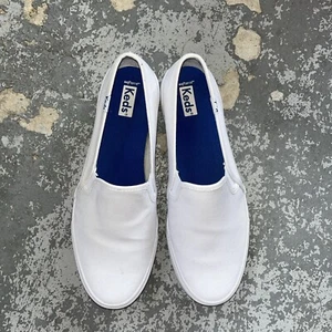 Keds Women's Canvas Slip On Boat Sneakers Size 9.5 W White - Picture 1 of 6