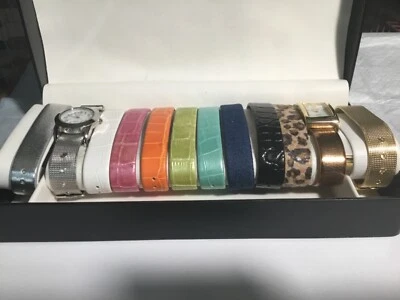 Juego de caja de regalo de reloj de pulsera Gossip para damas 12 correas de reloj intercambiables con 2 caras Foto 1 de 4