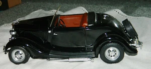 1934 DIECAST Ford V8 Roadster 9" Long BLACK Solido France FORD MOTOR CO 1/19 - Picture 1 of 7