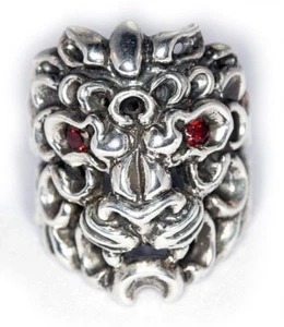 Anello in argento sterling leone tribale - Foto 1 di 4