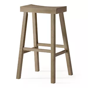 Maven Lane Vincent Wooden Rustic Aesthetic Kitchen Bar Stool Antique Grey Finish - Picture 1 of 6