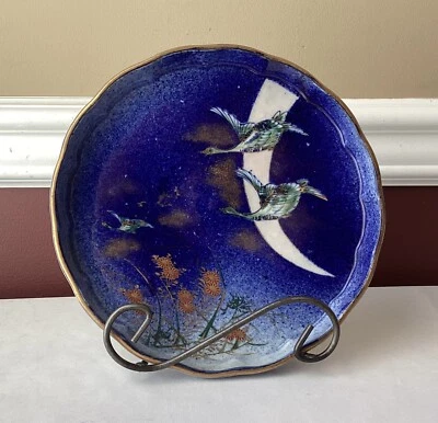 Raro cuenco de porcelana japonés Meiji Fokugawa Koransha, azul cobalto, marcado Foto 1 de 4