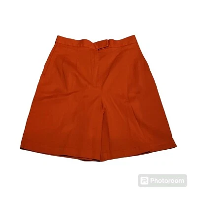 Pantalones Cortos De Colección Harve Bernard Naranja Mamá Cintura Súper Alta Lino Talla 8 Foto 1 de 4