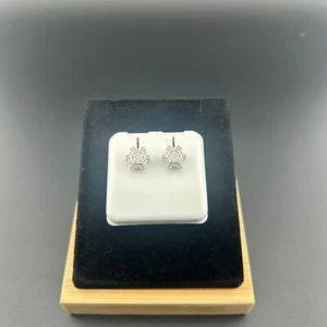 Moissanite Studs/Earrings' Real 925 Silver Iced Cluster Round 3D Hip Hop - Picture 1 of 6