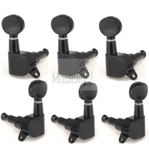 Musiclily 3L3R Black Guitar Sealed String Tuning Pegs Tuners Machine Heads New - Picture 1 of 4