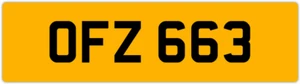 OFZ 663 O 3x3 DATELESS PRIVATE NUMBER PLATE OLLY OWEN OSCAR OLY OL OLIVIA ORLA - Picture 1 of 1
