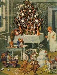 ERNST KUTZER "Klein Hildes wundersames Erlebnis" Bilderbuch 1930 Weihnachten - Bild 1 von 6