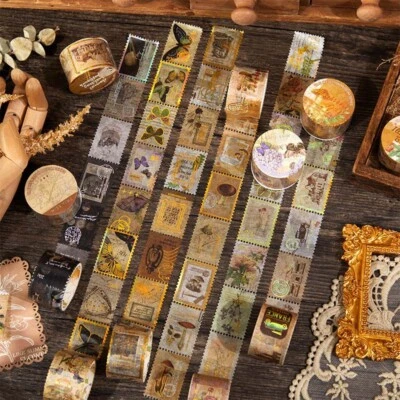 Estampilla de flores vintage Washi Tape diarios basura diario álbum de recortes pegatinas hágalo usted mismo Foto 1 de 4