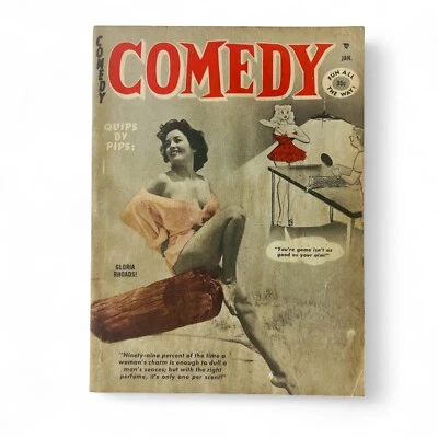 Comedy Magazine Jan Gloria Rhoads Pin-Up Jokes Cartoons 1950s 35¢ Vintage - Image 1 of 4