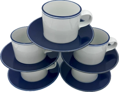 Lote de 5 DANSK Concierto ADAGIO BLUE Juego de tazas planas y platillos JAPÓN Café Té Foto 1 de 4