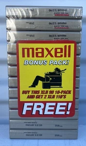 Maxell XLII (10) 90 & (2) 110 Minuten IEC Typ II High Bias Audiokassette VERSIEGELT - Bild 1 von 8