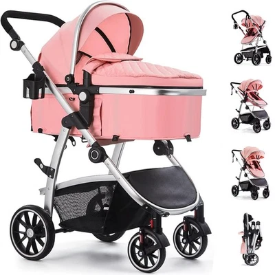 Baby Stroller, 2-in-1 Reversible Toddler Seat with Bassinet Mode, Foldable In... - Image 1 of 4