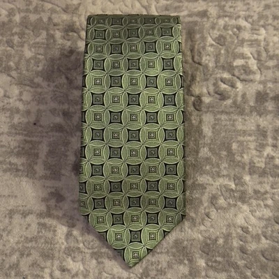 Corbata Nordstrom Para Hombre Talla Única Verde 100% Seda Hecha en EE. UU. Medallón Geométrico Foto 1 de 4