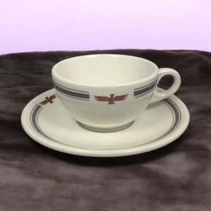 President Design Eagle Cup & Saucer Walker China Vitrified Bedford Ohio - Picture 1 of 24