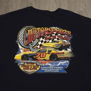 Q Motorsports T Shirt Mens XL Nascar Race Team Race Car Pocket Tee Navy Blue - Picture 1 of 6