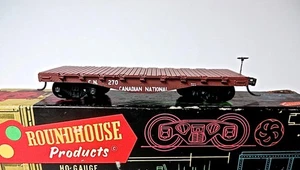 HO Roundhouse 1459 Canadian National Old Time Upgraded Diecast Flatcar 270 Boxed - Picture 1 of 6