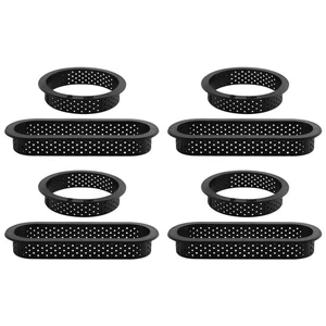 8 Pcs Round & Oval Tart Rings Heat- Perforated Cake Mousse Non1706 - Picture 1 of 3
