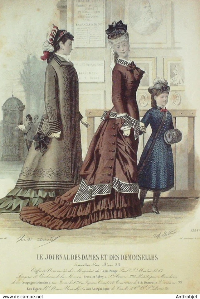 Gravure Mode J.Dames & Demoiselles 1870 # 1365 (Old Fashion plate) - Photo 1/1