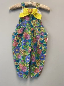 Vintage Overall mit bunten Blumen und Schleife - 2T - Bild 1 von 5