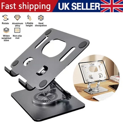 360° Metal Portable Laptop Tablet Stand Riser Bracket Adjustable Holder For Desk - Image 1 of 4