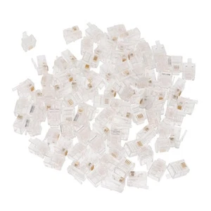 100 RJ11 RJ 11 6P4C Modularstecker Telefonkabel Crimpanschluss - Afbeelding 1 van 6
