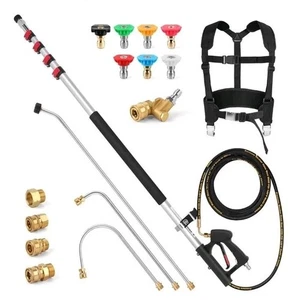 24 FT Telescoping Pressure Washer Wand with Power Washer Extension Wand, Gutter - Picture 1 of 19