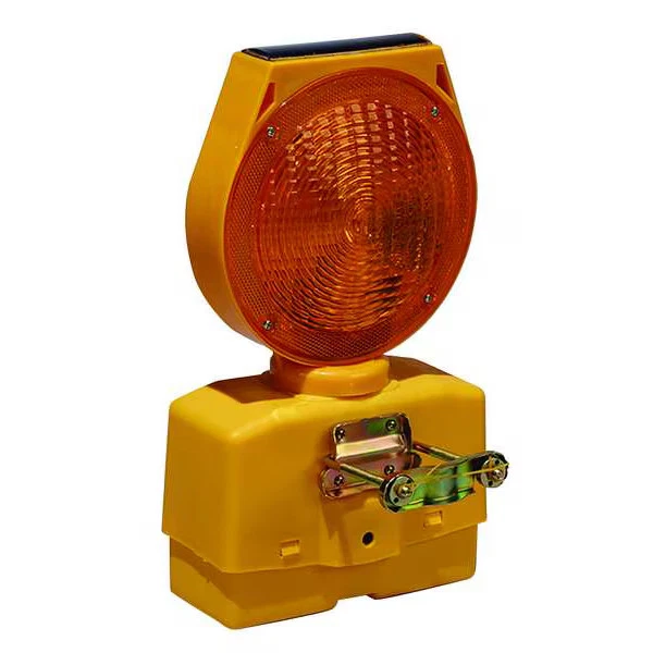 Solar Barricade Light, Head Diameter 7 1/2 in, 13 in H x 7 in W, Yellow, - Image 1 of 1