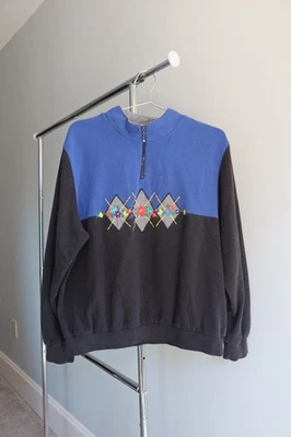 Sudadera para mujer Alfred Dunner con cremallera de cuarto floral pata de gallo Foto 1 de 4