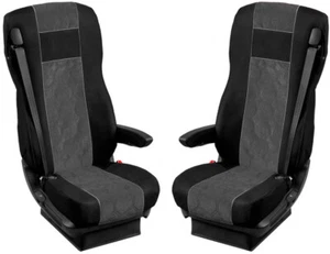 Fundas protectoras de asiento de coche para camión DAF XF 105 XF 106 negras gris - Imagen 1 de 8