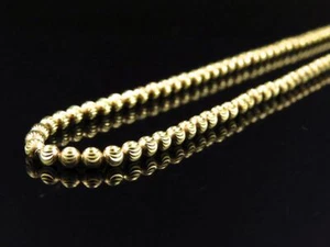 Unisex Solid 14k Yellow Gold Moon Cut Chain Necklace (5mm) 22''-30" - Afbeelding 1 van 7