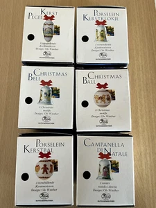 Hutschenreuther Christmas MINI Ornaments Porcelain Set of 6 Holiday Germany NEW - Picture 1 of 17