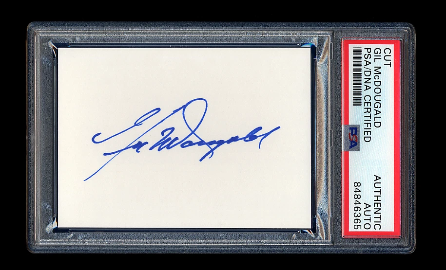 GIL McDougald firmado corte como nuevo PSA/ADN AUTOGRAFIADO CORTE NEW YORK YANKEES 5 X WSC Foto 1 de 1