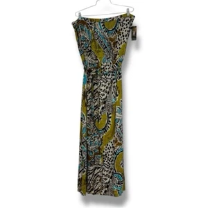 JBS Tube Maxi Dress Multi Color 18 NWT Animal Print Floral Rayon - Picture 1 of 8