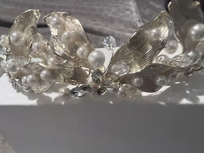 UNTAMED PETALS By Amanda Judge Bridal Headpiece Bridal Pearls Swarovski Crystals - Image 1 of 4